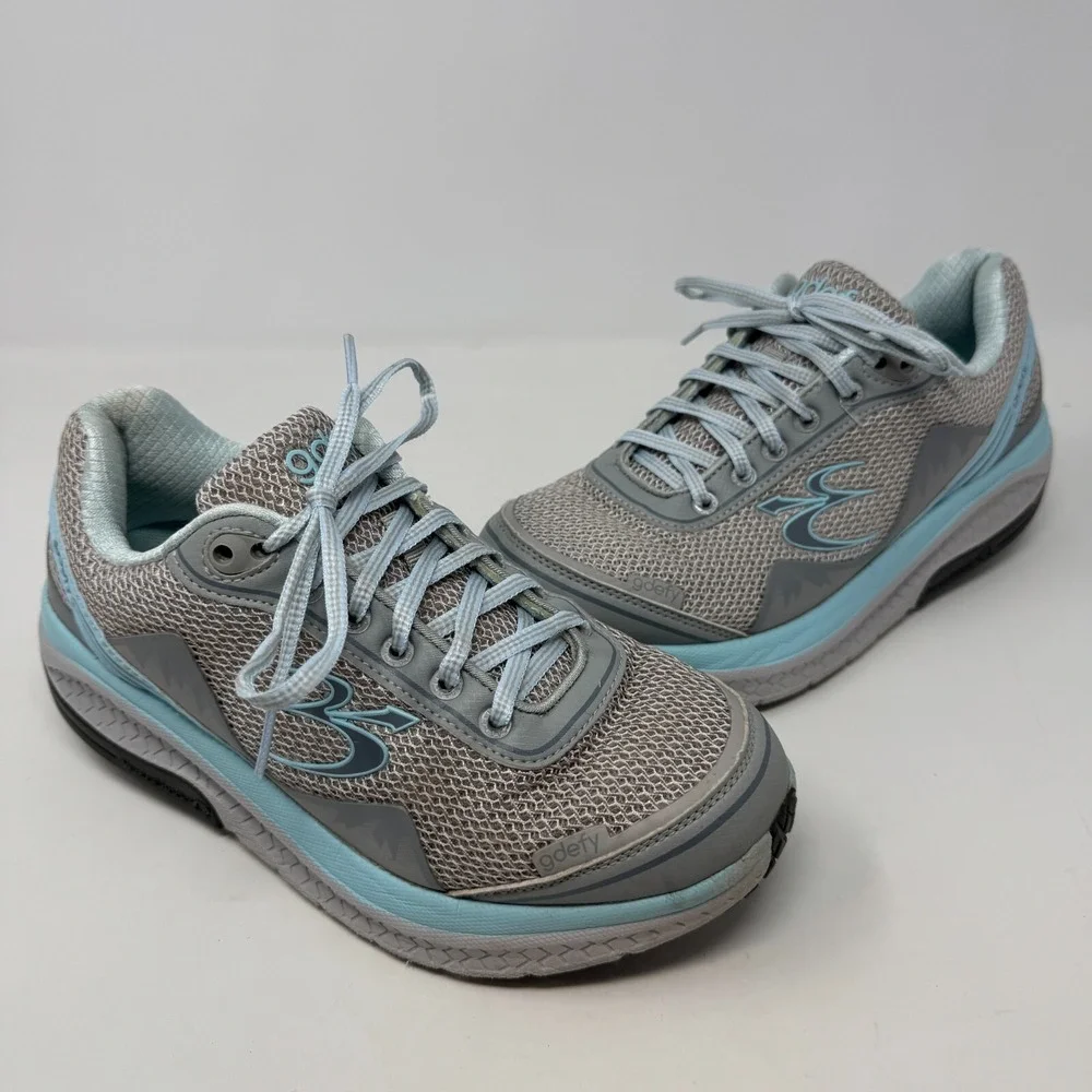 GDEFY Gravity Defyer Corrective Fit Walk Gray Blue Gym Shoes Women's Size 7.5